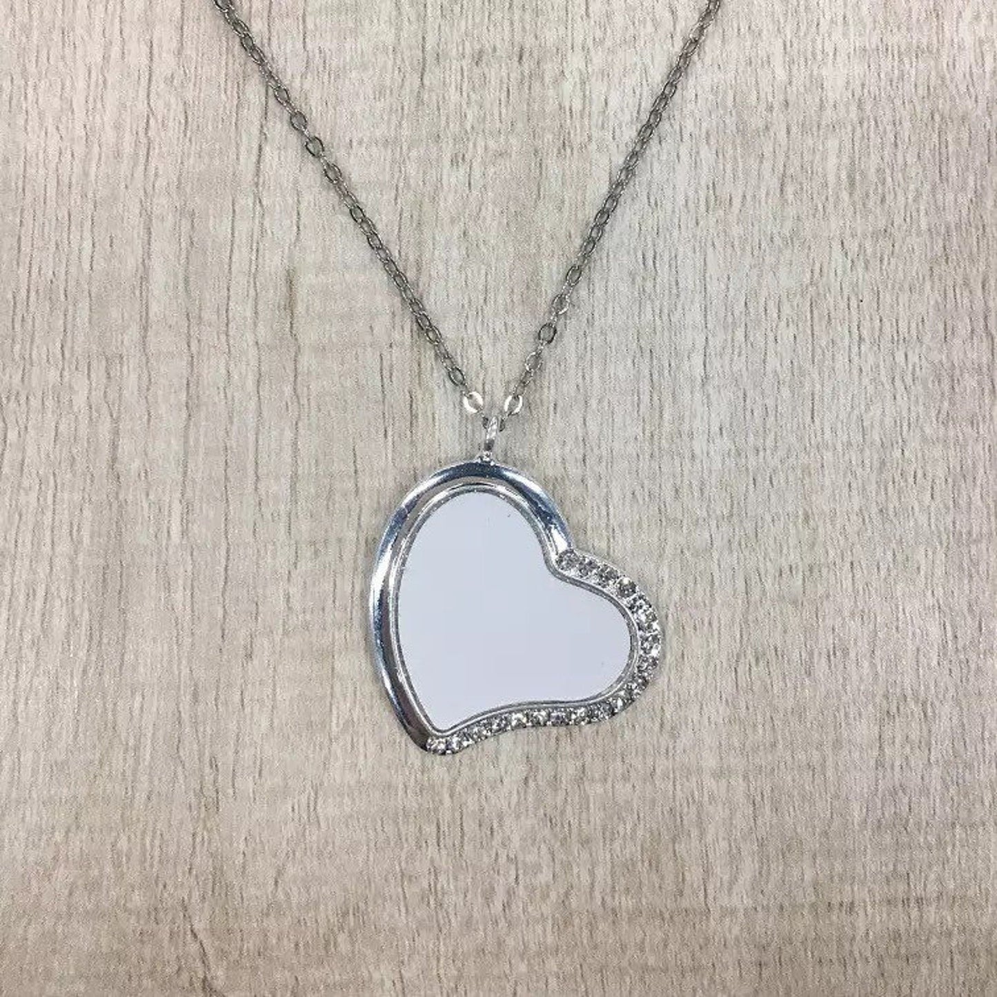 Sublimation Blank Sideways Heart Necklace| Same Day Shipping